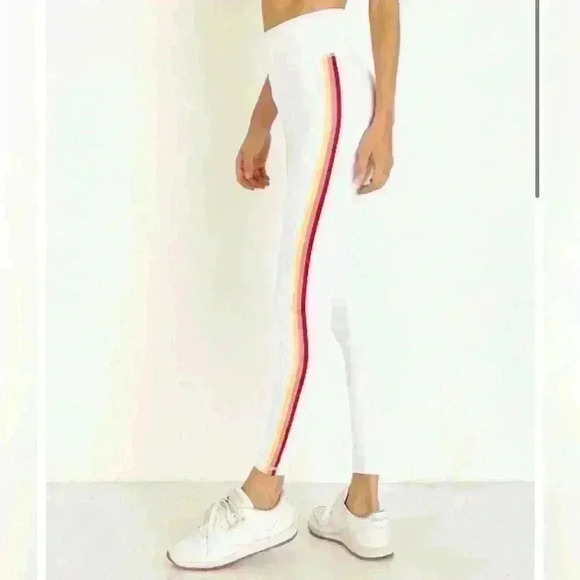Spiritual Gangster Pants - Spirtual Gangster rainbow 🌈  white track leggings sz small